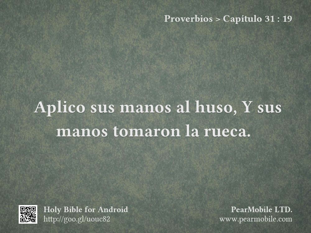 Proverbios, Capítulo 31:19